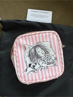 Stoney Clover Lane with Eloise at the Plaza Pink and White stripe Mini Pouch